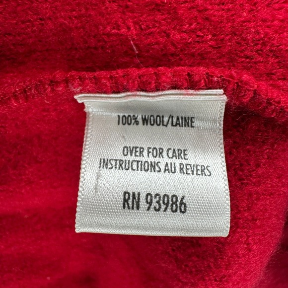 August Max Boiled Wool Long Line Cardigan Jacket Red Button Front Pockets 2XL - Picture 3 of 12